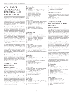 College of Agriculture, Forestry Life Sciences