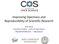 EHR AC Slides Improving Openness and Reproducibility of Scientific Research