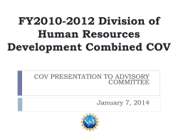 Presentation 3: COV Reports