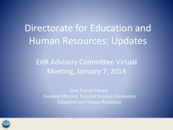 Presentation 2: Remarks from Assistant Director