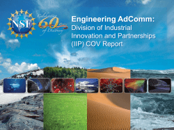 IIP Committee of Visitors (COV) Report - Kesh Narayanan