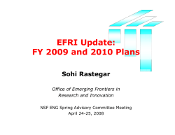 EFRI Update - S. Rastegar