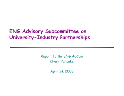 Industry University Partnerships Subcommittee Report - C. Pancake