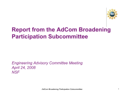 Broadening Participation Subcommittee Report - M. Murnane
