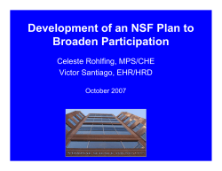 Broadening Participation Working Group Briefing - C. Rohlfing/V. Santiago