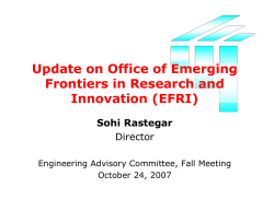 EFRI Update - S. Rastegar