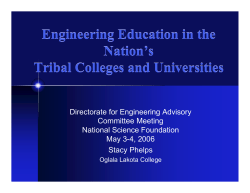 Presentation on NSF Tribal Colleges Workshop