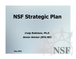 NSF's Strategic Plan - C. Robinson