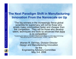 The Next Paradigm Shift in Manufacturing - W. Devries