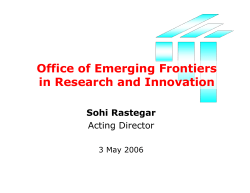 Emerging Frontiers (EFRI) - S. Rastegar