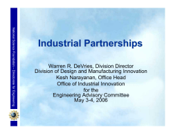 Industrial Partnerships - W. Devries