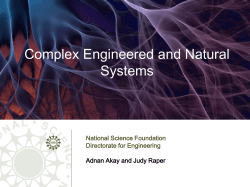 Complex Engineered and Natural Systems - A. Akay