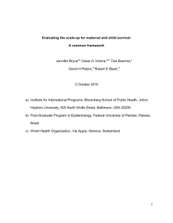 Common Evaluation Framework for MDGS 4 & 5