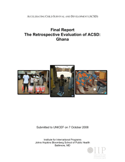 Ghana--Retrospective Evaluation of ACSD