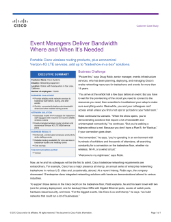 Event Managers Deliver Bandwidth Where and When It's Needed