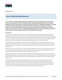 Overview of Cisco Unified Wireless Network