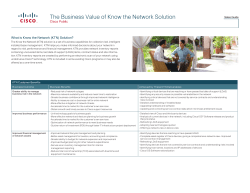 The Business Value of Know the Network Solution