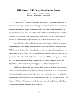 Missouri Turkey Brood Survey Results: 2012