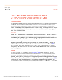 Cisco and EADS-North America Secure Communications Cross-Domain Solution