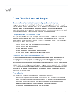 Cisco Classified Network Support