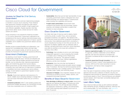 Cisco Cloud for Government At-A-Glance