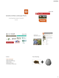Genetics and New Landscape Plants
