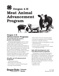 Oregon 4-H Meat Advancement Record