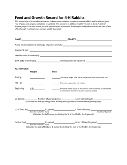 Rabbit Feed Growth Record