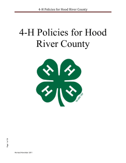 4-H Policies for Hood River County