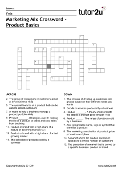 Download revision crossword on the basics of products and brands