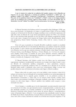 Manuel Sacrist n en la historia de las ideas