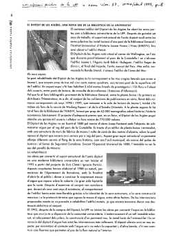 El Dip sit de les Aig es, una nova seu de la Biblioteca de la Universitat