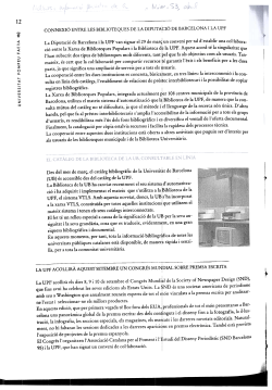 Connexi entre les biblioteques de la Diputaci de Barcelona i la UPF , El cat leg de la Biblioteca de la UB, consultable en l nia