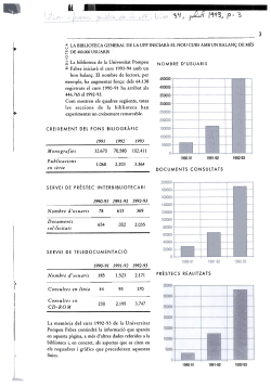La Biblioteca General de la UPF iniciar el nou curs amb un balan de m s de 400.000 usuaris