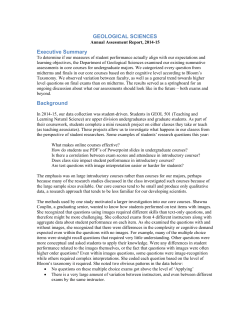 GeologicalSciences2014-15 Assessment