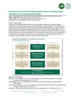 CT-47 -1 University of South Florida s Global Citizens Project: Promoting Global Competencies in Undergraduate Students