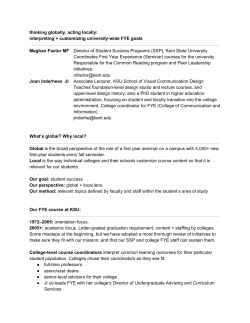 CT-220 Thinking globally, acting locally: interpreting + customizing university&Acirc;&shy;wide FYE goals