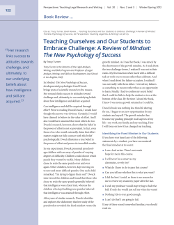 CI-96 Teaching Ourselves and Our Students to Embrace Challenge: A Review of Mindset: The New Psychology of Success