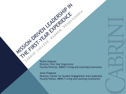 CI-36 Mission-Driven Leadership the First-Year Experience