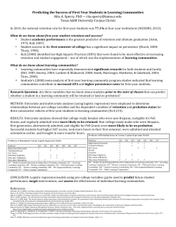 Poster Predicting the Success of First-Year Students in Learning Communities