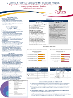 PR-140 Q Success - A First Year Seminar Transition Program