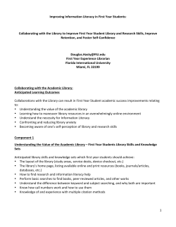 PR-116 Improving Information Literacy in First-Year Students