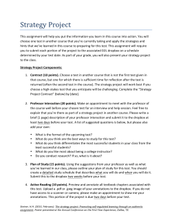 PA-136 The Strategy Project - Promoting Self-Regulated Learning through an Authentic Assignment
