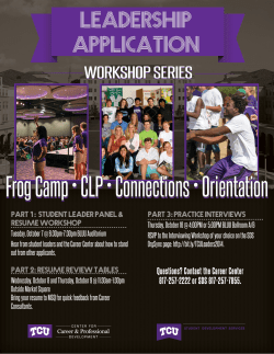 PA-117 Leadership Application Series - Preparing First-Year Students for Leadership Roles