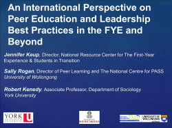 I-207 International Perspectives on Peer Education and Leadership Best Practices