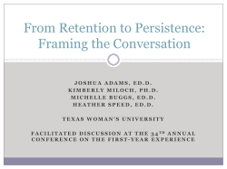 FD-262 From Retention to Persistence