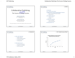 E-20 Collaborative Publishing - The Future of College Success