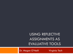 CT-71 Using Reflective Assignments as Evaluative Tools - Theory and Practice