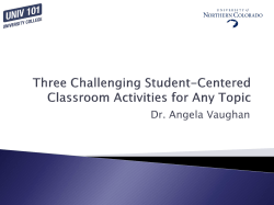 CT-277 Three Challenging Student-Centered Classroom Activities for Any Topic