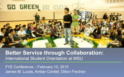 CT-276 Better Service through Collaboration - Intl Student Orientation at MSU